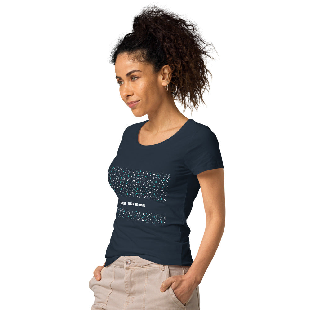 Basic Bio-Shirt "Melanie" - schwarz/türkis/weiß