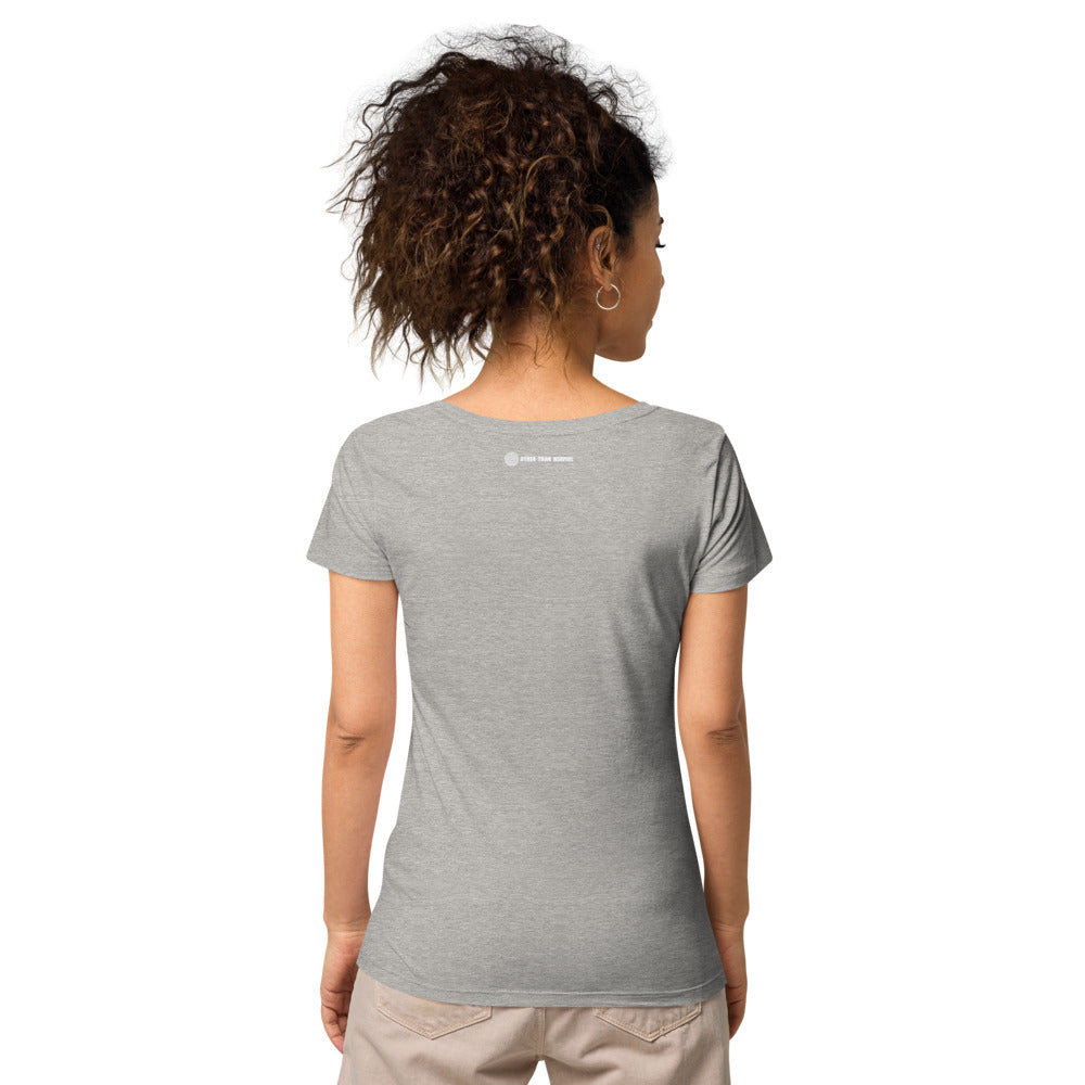 Basic Bio-T-Shirt für Damen, schwarz/weiß kariert