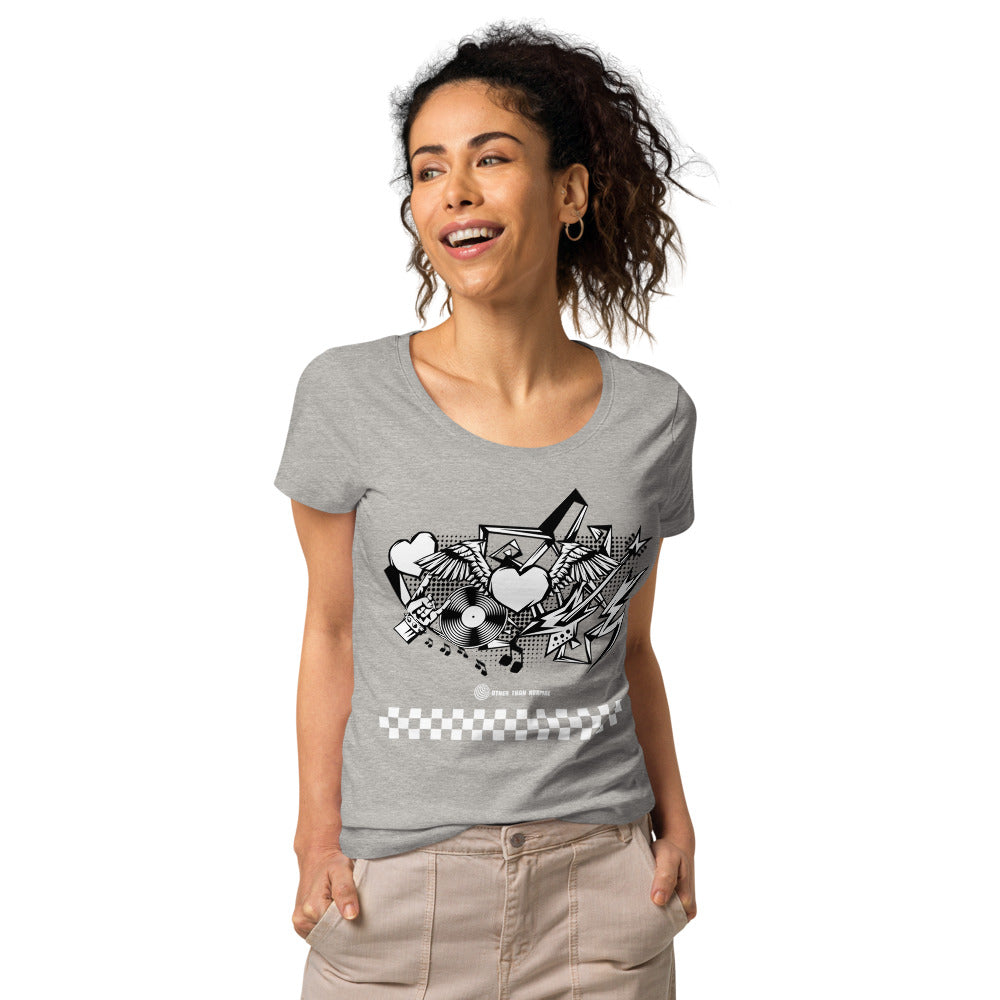 Basic Bio-T-Shirt für Damen "Rock'n'roll", kariert
