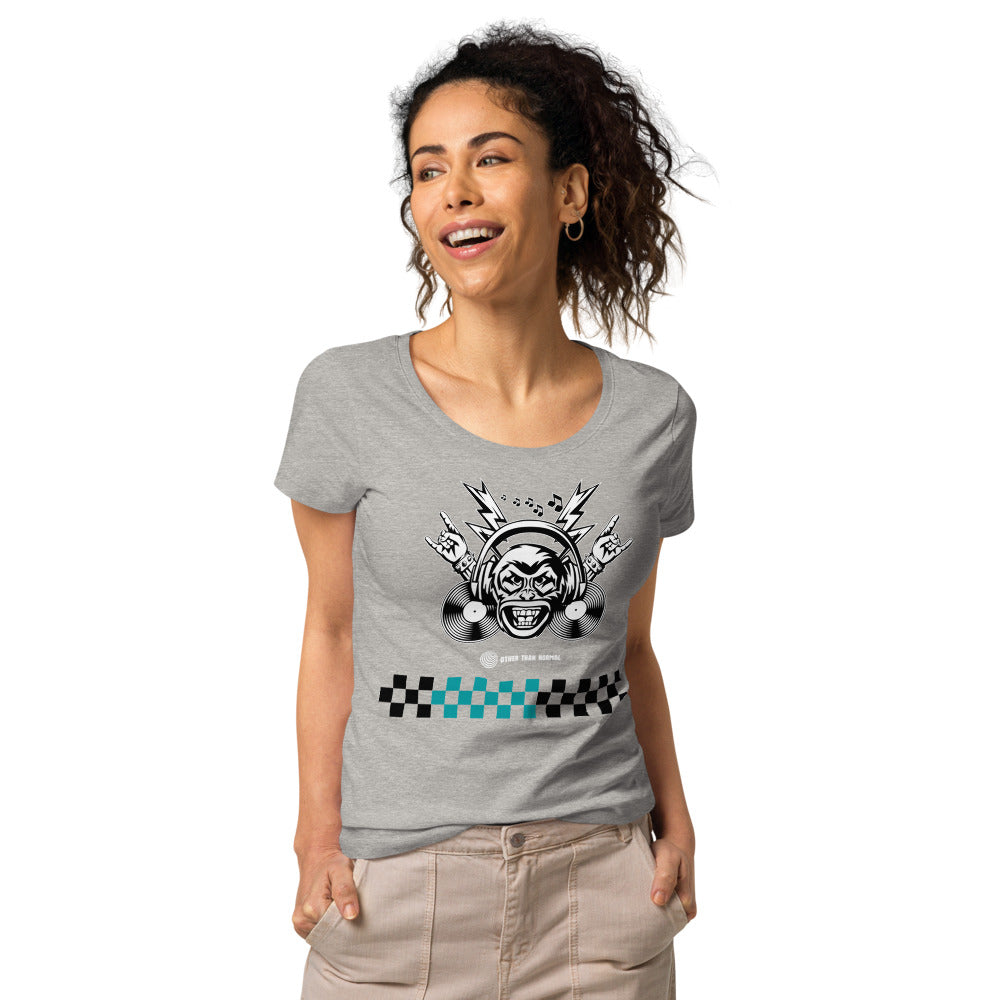 Basic Bio-T-Shirt für Damen "Laut", Kariertes Muster