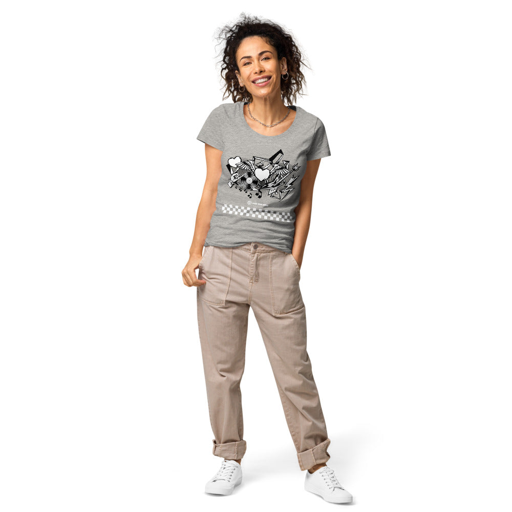 Basic Bio-T-Shirt für Damen "Rock'n'roll", kariert