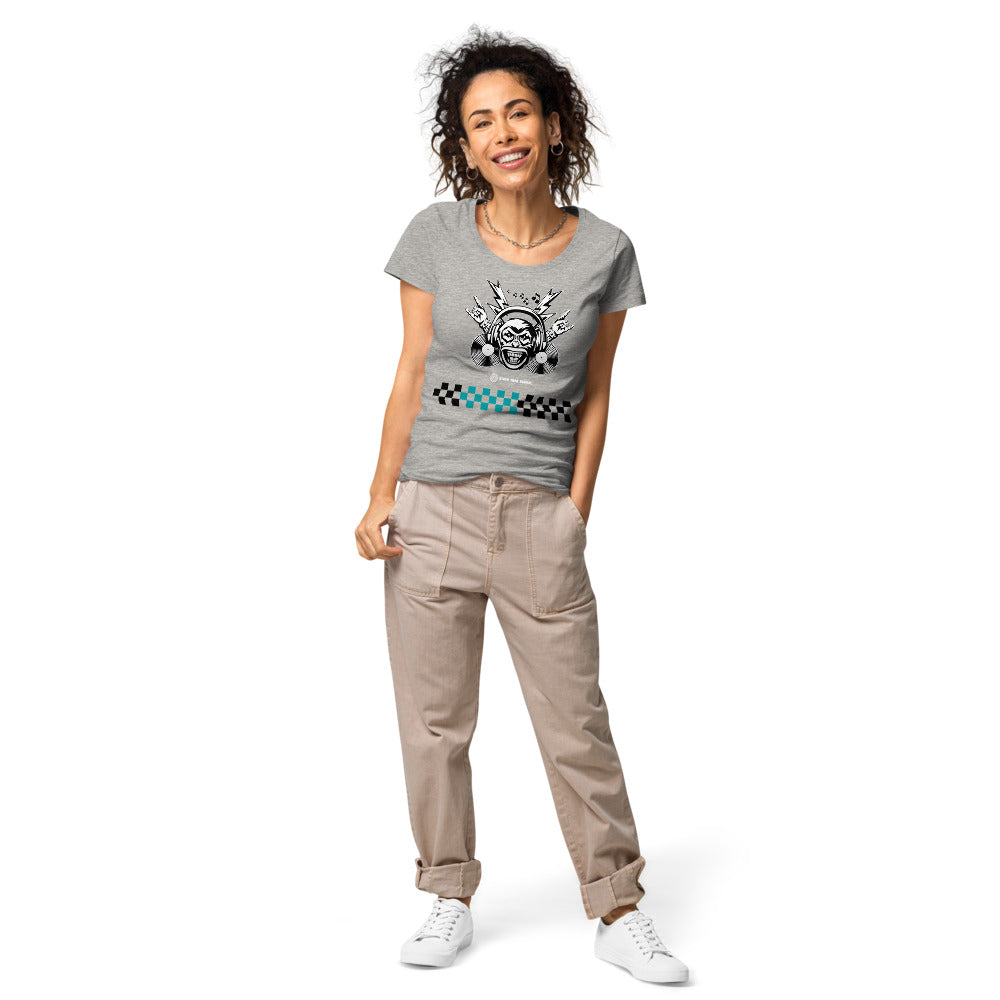 Basic Bio-T-Shirt für Damen "Laut", Kariertes Muster