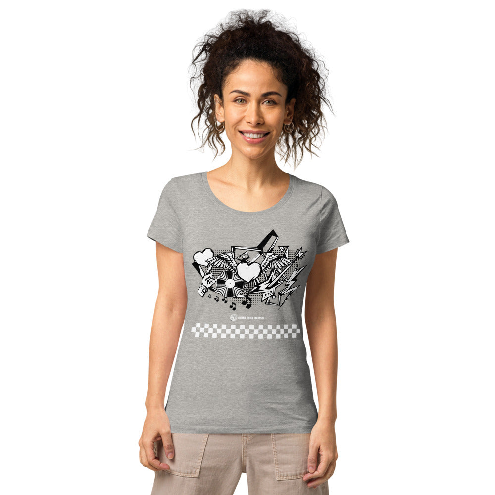 Basic Bio-T-Shirt für Damen "Rock'n'roll", kariert