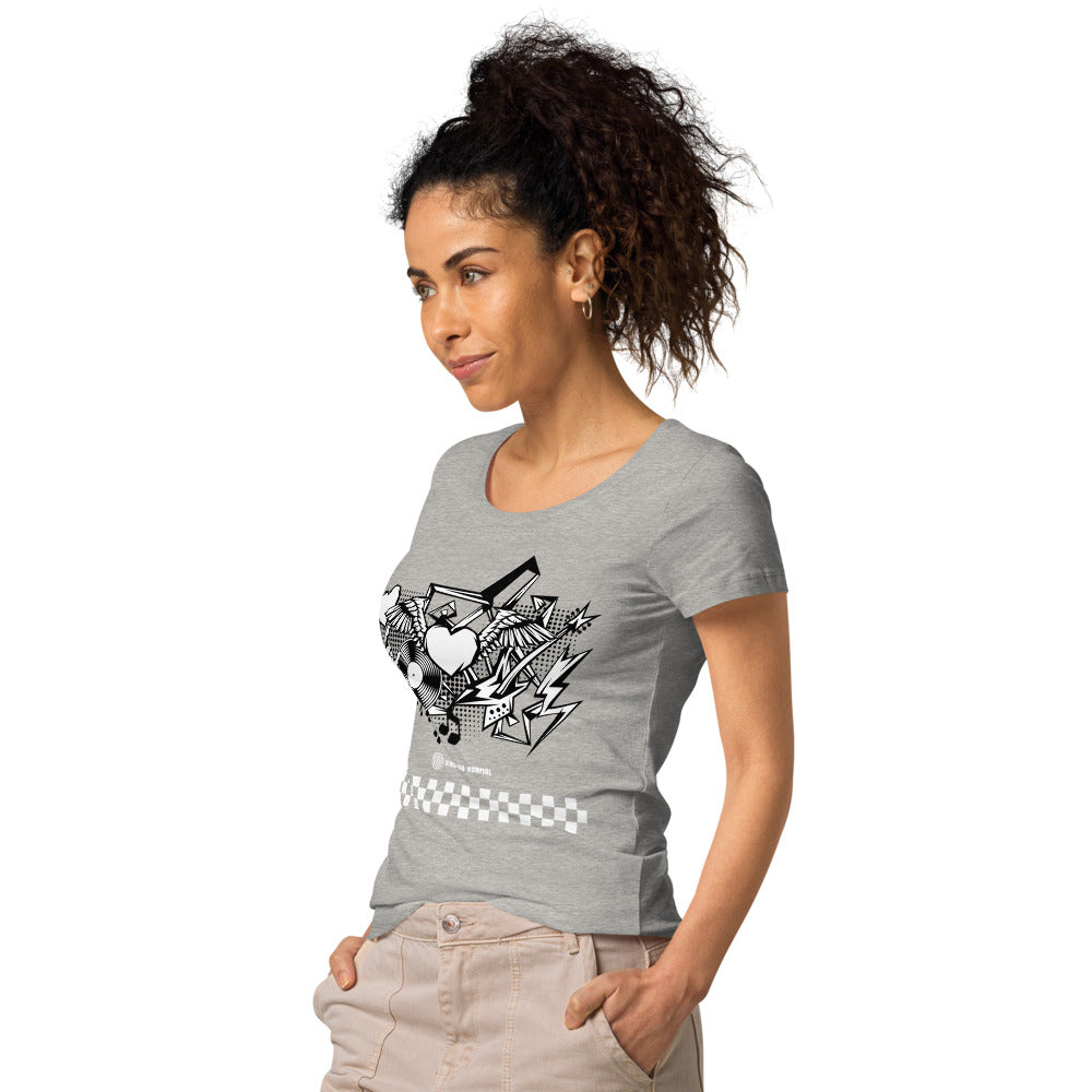 Basic Bio-T-Shirt für Damen "Rock'n'roll", kariert
