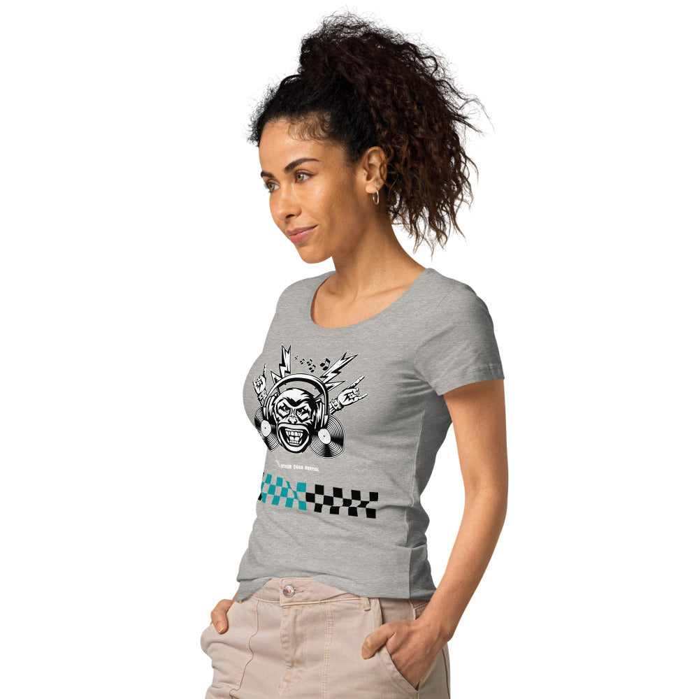 Basic Bio-T-Shirt für Damen "Laut", Kariertes Muster