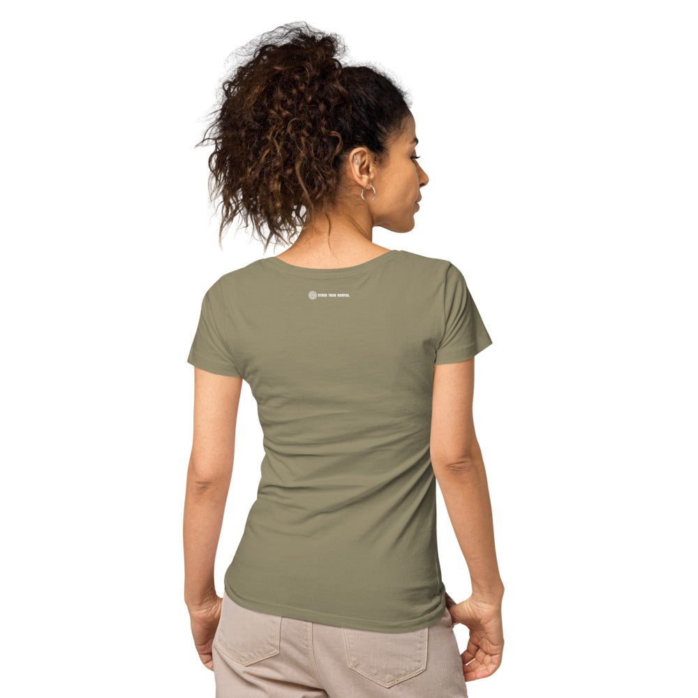 Basic Bio-T-Shirt für Damen, schwarz/weiß kariert