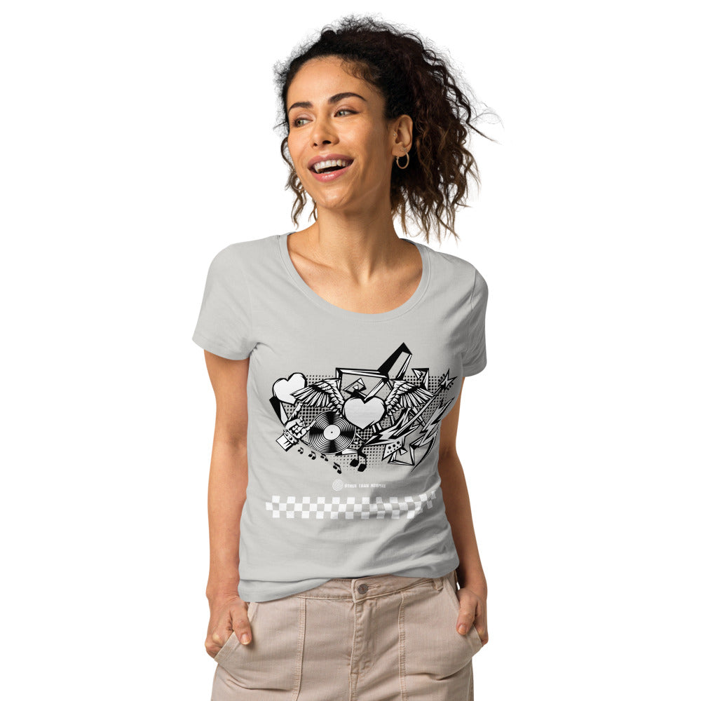 Basic Bio-T-Shirt für Damen "Rock'n'roll", kariert