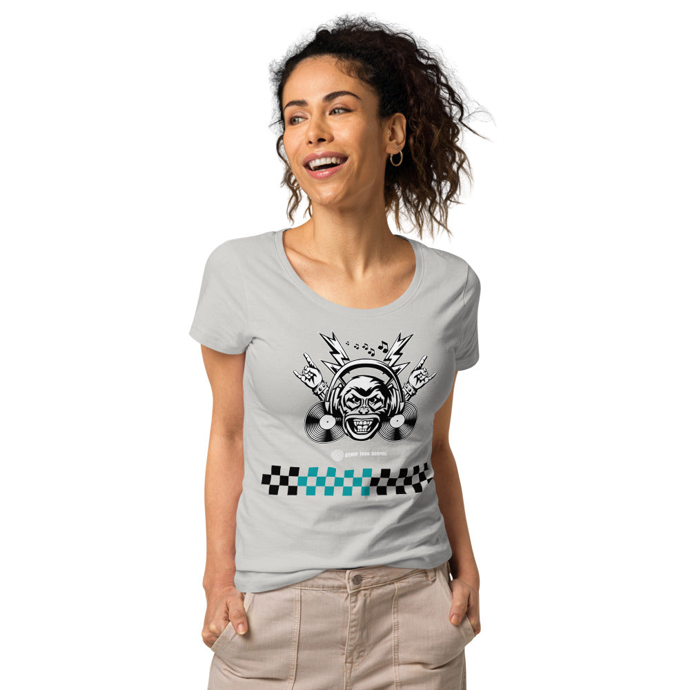 Basic Bio-T-Shirt für Damen "Laut", Kariertes Muster