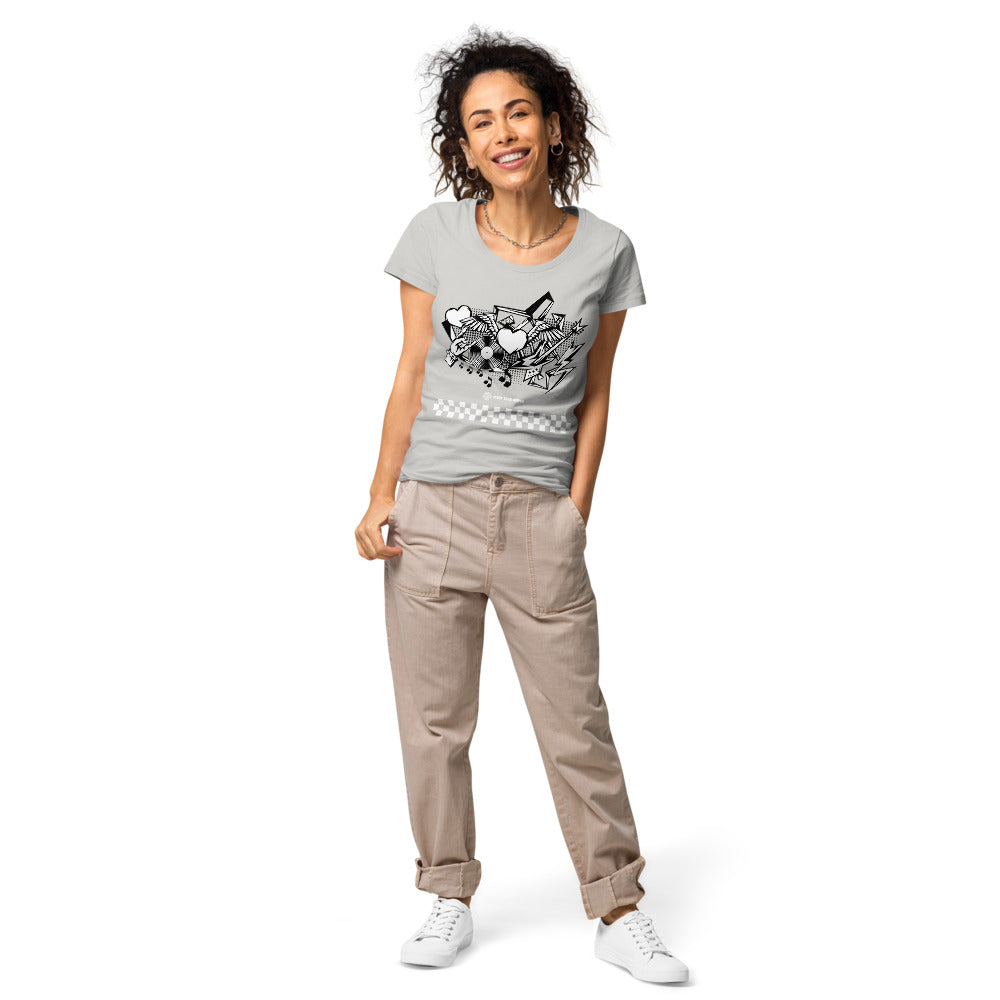 Basic Bio-T-Shirt für Damen "Rock'n'roll", kariert