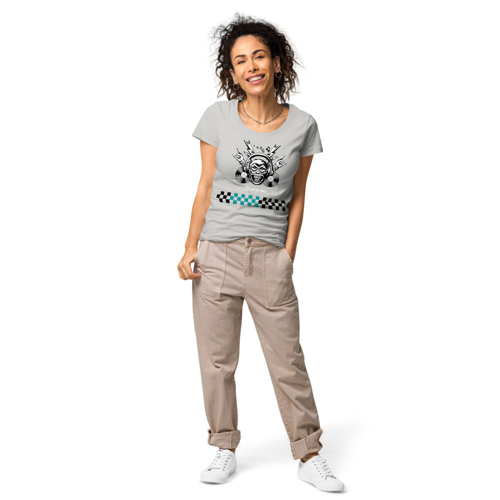 Basic Bio-T-Shirt für Damen "Laut", Kariertes Muster