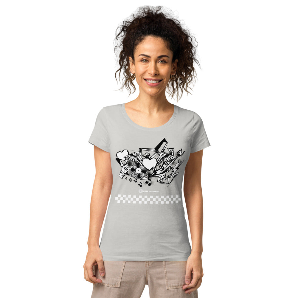 Basic Bio-T-Shirt für Damen "Rock'n'roll", kariert