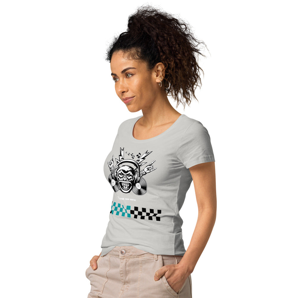 Basic Bio-T-Shirt für Damen "Laut", Kariertes Muster