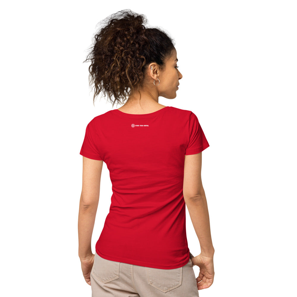 Basic Bio-T-Shirt für Damen, schwarz/weiß kariert