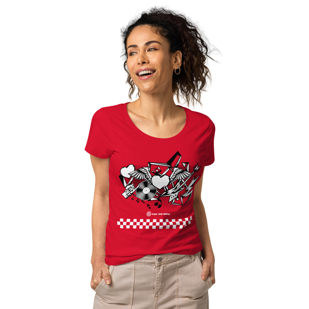 Basic Bio-T-Shirt für Damen "Rock'n'roll", kariert