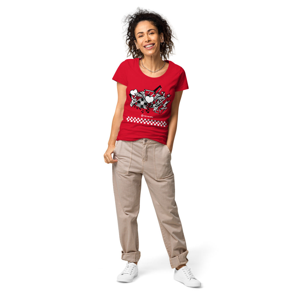 Basic Bio-T-Shirt für Damen "Rock'n'roll", kariert