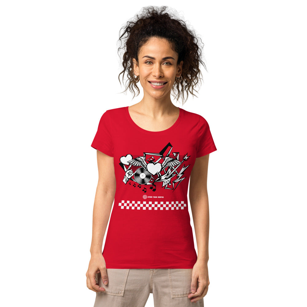 Basic Bio-T-Shirt für Damen "Rock'n'roll", kariert