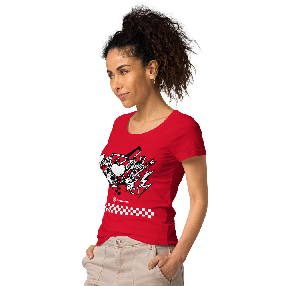 Basic Bio-T-Shirt für Damen "Rock'n'roll", kariert